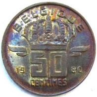 Pièce De Monnaie 50 Centimes 1980  Version Belgique - 50 Centimes