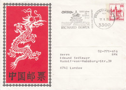 B PU 67/1 Chinischer Drache Und Schriftzeichen - Rückseite Mit 3300 Braunschweig, Braunschweig 1 - Privé Briefomslagen - Gebruikt