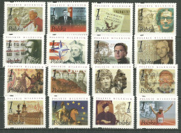 POLAND MNH ** 3697-3712 Pape Jean Paul II, MILLENAIRE POLONAIS Lech Walesa Piludski Copernic - Unused Stamps