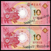 Macau Macao Set 2 PCS, 10 Patacas, 2019, Pig Year, BNU & BOC, UNC - Macau