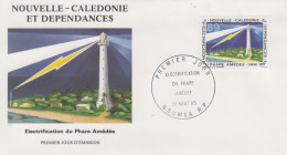 Enveloppe  FDC  1er Jour   NOUVELLE CALEDONIE   Electrification  Du  Phare  Amédée   1985 - FDC