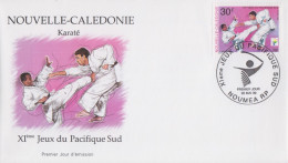 Enveloppe  FDC  1er  Jour   NOUVELLE  CALEDONIE     Karaté      XIéme  Jeux  Du   Pacifique  Sud    1999 - FDC