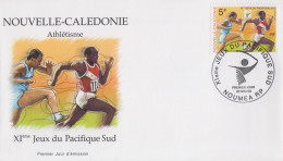 Enveloppe  FDC  1er   Jour    NOUVELLE  CALEDONIE     Athlétisme      XIéme  Jeux  Du   Pacifique  Sud    1999 - FDC