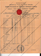 Institut Provincial Des Industries Chimiques à HORNU ( UT Charleroi ) - Bulletin - Année Scolaire 1949 /1950 5b349) - Diplômes & Bulletins Scolaires