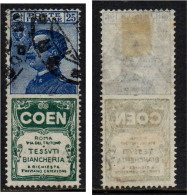 Regno 1924 - Pubblicitari - Coen 25 Cent. - Usato - Ottima Centratura - Publicidad