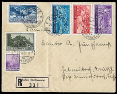 1937 LIECHTENSTEIN R-BRIEF VADUZ N. DÜRRRÖHRSDORF LANDKREIS SÄCHSISCHE SCHWEIZ-OSTERZGEBIRGE - Cartas & Documentos