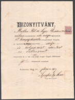 1894 Fekete Számú 15kr Okmánybélyeg Helyett Felhasználva Budapesti Iskolai Bizonyítványon - Other & Unclassified