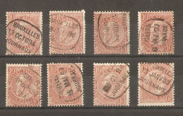 Belgique 1894/1900 - Léopold II - Cob 57 - Petit Lot De 8 Avec Oblitération Bruxelles Journaux - Periódicos [JO]