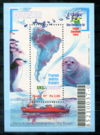 BRASILIEN Block 107, Bl.107 Mnh - Antarktis, Schiff, Landkarte, Pinguin, Antarctica, Ship, Map, Bateau - BRAZIL / BRÉSIL - Blocks & Kleinbögen