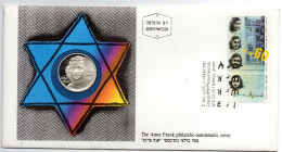 Carta  De Israel Con Moneda Commemorativa De Ana Frank - Cartas & Documentos