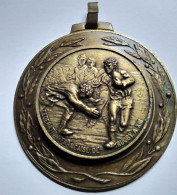 Grande Médaille Fédération Française De Rugby à XIII ( Jeu à XIII ) - Métal ( Bronze ?? ) - Rugby