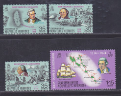 NOUVELLES-HEBRIDES N°  394 à 397 ** MNH Neufs Sans Charnière, TB (D5437) Découverte Des Iles - 1974 - Unused Stamps