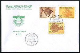 LIBYA 1996 Fossils Geology Fish Rocks (FDC) - Fossielen