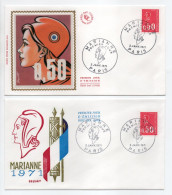 - 4 FDC MARIANNE DE BÉQUET - PARIS 2.1.1971 - - 1971-1976 Maríanne De Béquet
