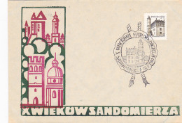 SANDOMIERZ TOWN HALL, SPECIAL COVER, 1980, POLAND - Lettres & Documents