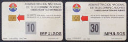 Paraguay 2 Chip Phonecards 10 & 30 Impulsos Used + FREE GIFT - Paraguay