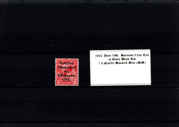 1922 June 19th Harrison Coil 5 Line Overprint  Gloss Black Ink 1 D Scarlet Mounted Mint (MM) - Unused Stamps