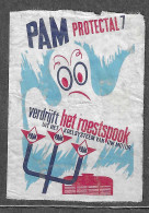  Netherlands VINTAGE Phillumeny  MATCHBOX LABEL  Pam Protectal 7 Verdrijft Het Roestspook   5 X 3.5 CM - Boites D'allumettes - Etiquettes