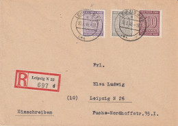 Allemagne Zone Soviétique Lettre Recommandée Leipzig 1946 - Brieven En Documenten