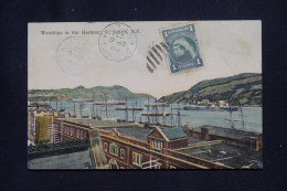 TERRE NEUVE - Affranchissement Victoria De St John's Sur Carte Postale En 1907 - L 147138 - 1865-1902