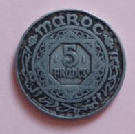 Maroc, Old Coin, Unknown Year, Used, 5 Francs - Maroc