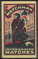 FINLAND  C1900  VINTAGE Phillumeny MATCHBOX LABEL WATCHMAN  5.5 X 3.5 CM  - Cajas De Cerillas - Etiquetas