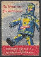 GERMANY  VINTAGE Phillumeny MATCHBOX LABEL Label Werbung, Batterien, Pertrix-Batterie   5.5  X 3.5 CM ROBOT - Luciferdozen - Etiketten