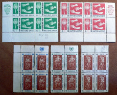 NATIONS UNIS - PETIT LOT DE 10 TIMBRES EN BLOCS DE 4 - NEUFS SANS GOMME - 2 SCANS - Nuovi