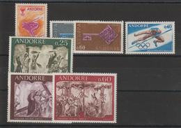 Andorre Français Année Complète 1968 Du 187 Au 193 7 Val. ** MNH - Ganze Jahrgänge