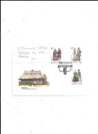 LITHUANIE N° 467/69 OBL SUR FDC ILLUSTREE - Costumes