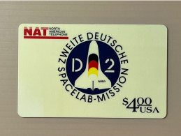 Mint USA UNITED STATES America Prepaid Telecard Phonecard,SPACELAB Mission ZWEITE DEUTSCHE NASA1500EX,Set Of 1 Mint Card - Verzamelingen