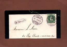 (RECTO / VERSO) SUISSE - FRAGMENT ENVELOPPE EN 1898 - TIMBRE DECHIRE - BEAU CACHET AMBULANT N° 25 - Bahnwesen