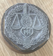 Tribunal De Commerce Vintage Ancienne Matrice-Plaque Imprimerie Tampon Encreur-Balance Justice - Timbri