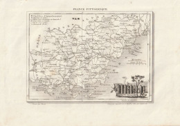 Gravure 19 ème.   CARTE DU DÉPARTEMENT  "Var 83---( Prix Très Bas, Cause Retraite ) - Cartes Géographiques