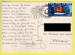 POLYNÉSIE FRANCAISE SUR CARTE POSTALE / PA 64 25E ANNIVERSAIRE DE L'ARRIVÉE DU KON-TIKI / 1973 - Briefe U. Dokumente