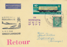 DDR  Leipziger Frûjahrsmesse Sonderflug Nach Bjornoya Ca Leipzig Flughafen 3.3.1968 (IT163) - Vols Polaires