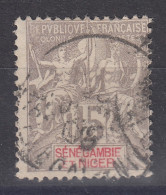 SENEGAMBIE & NIGER : GROUPE 15c GRIS N° 6 OBLITERATION PAR CACHET A DATE - Oblitérés