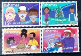 Bahamas 2021, Covid-19 And Christmas, MNH Stamps Set - Bahamas (1973-...)