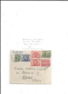 AUSTRALIE N°144.146 ETC  OBL SUR PLI PAR AVION 1950 POUR ROME - Storia Postale