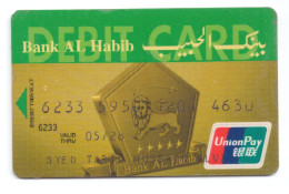 PAKISTAN USED COLLECTABLE CARD BANK AL HABIB UNION PAY - Carte Di Credito (scadenza Min. 10 Anni)