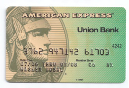 USED COLLECTABLE CARD AMERICAN EXPRESS UNION BANK - Carte Di Credito (scadenza Min. 10 Anni)