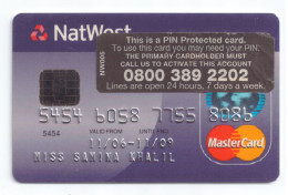 USED COLLECTABLE CARD NATWEST MASTERCARD - Tarjetas De Crédito (caducidad Min 10 Años)