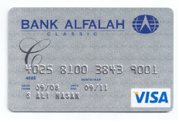 PAKISTAN USED COLLECTABLE CARD BANK ALFALAH VISA CARD - Carte Di Credito (scadenza Min. 10 Anni)