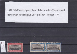 ÄGYPTEN - EGYPT- EGITTO ÄGYPTOLOGIE INT.SHIFFART-KONGRESS 1926 KÖNIGIN HATSCHEPSUT MNH - Unused Stamps