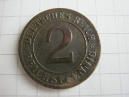 Germany 2 Reichspfennig 1925 F - 2 Rentenpfennig & 2 Reichspfennig