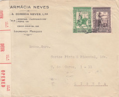 Portuguese L. Marques, Carta Circulada De L. Marques Para Lisboa Em 1943, Com Sençura - Lourenco Marques