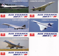 FRANCE - Concorde, Set Of 5 France Telecom Promotion Prepaid Cards, Tirage 1000, Exp.date 31/12/03, Factice, Mint - Aerei