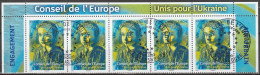 2023 - Y/T 184 - Timbres Service - OBL 1er JOUR - "UNIS POUR L’UKRAINE" - BLOC 5 ISSU HAUT FEUILLET - Afgestempeld