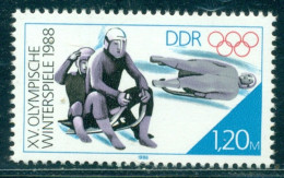 1988 Calgary Olympics,Luge,singles/doubles Luge Race,Rennrodeln,DDR,3144/B90,MNH - Winter 1988: Calgary