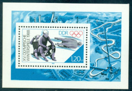 1988 Calgary Olympics,Luge,singles/doubles Luge Race,Rennrodeln,DDR,Bl.90,MNH - Invierno 1988: Calgary